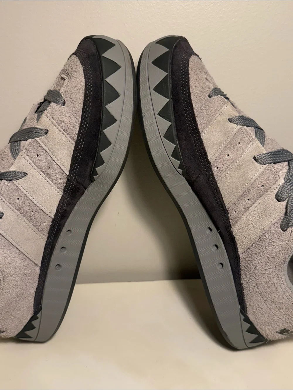 Neighborhood x adidas Adimatic Charcoal Grey Mens Size 11.5 Black Suede Sneaker